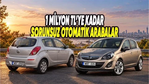 1 milyon TL'ye kadar otomatik ikinci el otomobiller başlıklı görselde iki hatchback otomobil