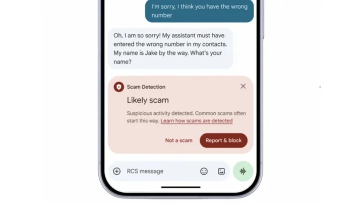 Akıllı telefon ekranında şüpheli mesajlaşma için dolandırıcılık uyarısı