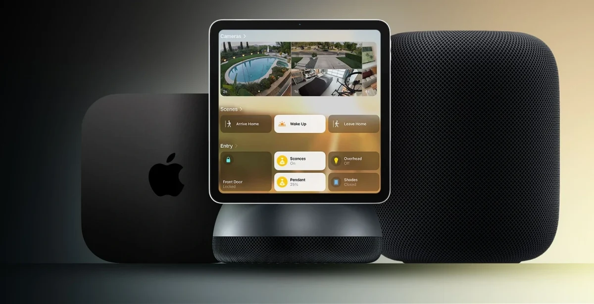 Ekranlı akıllı ev merkezi, Apple TV ve HomePod benzeri hoparlörler