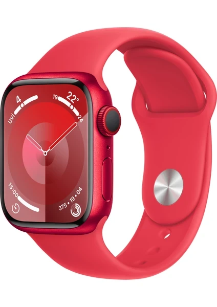 Kırmızı kayışlı Apple Watch Series 9 saat