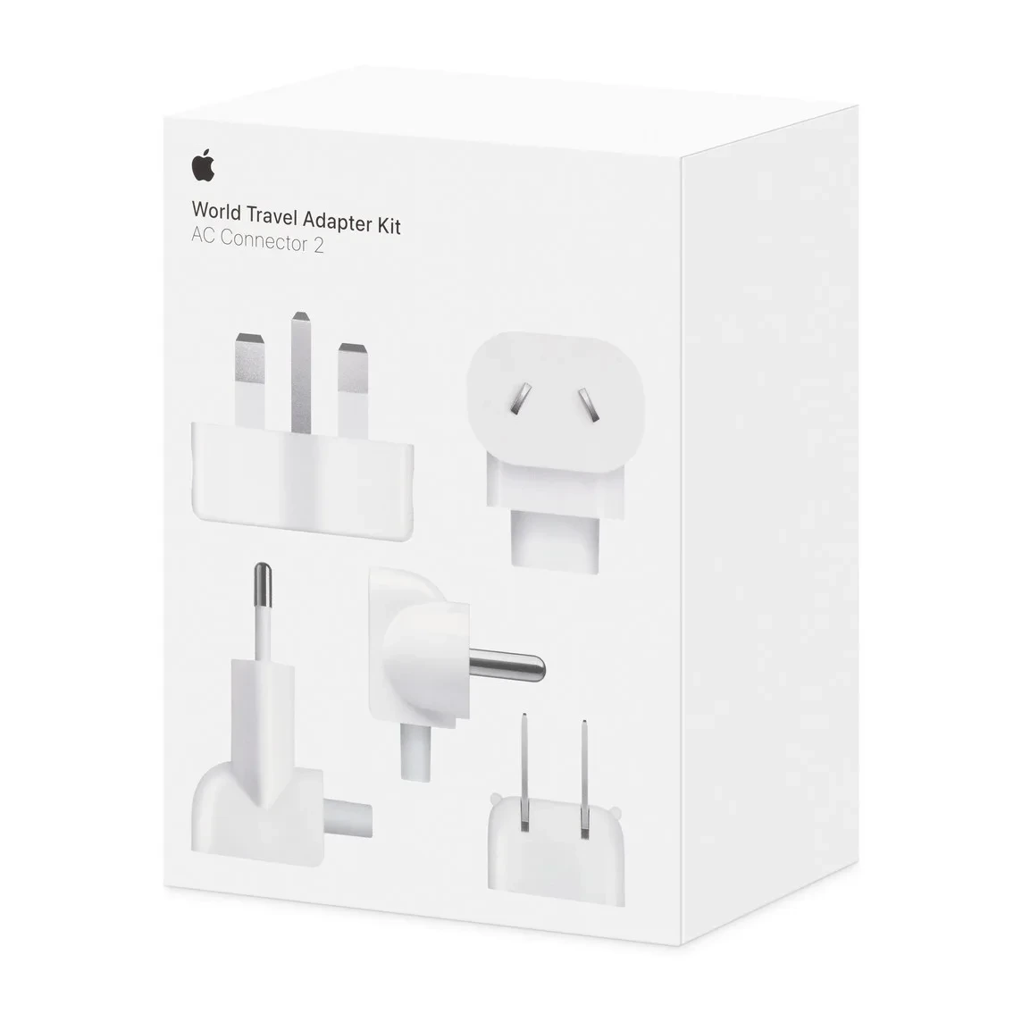 Apple World Travel Adapter Kit AC Konnektörü 2 kutusu ve değiştirilebilir fişler