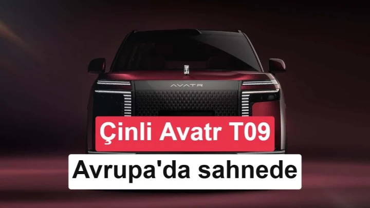 Avatr T09 konsept SUV’un önden görünümü; görsel üzerinde Avrupa’da sahneye çıktığı yazıyor
