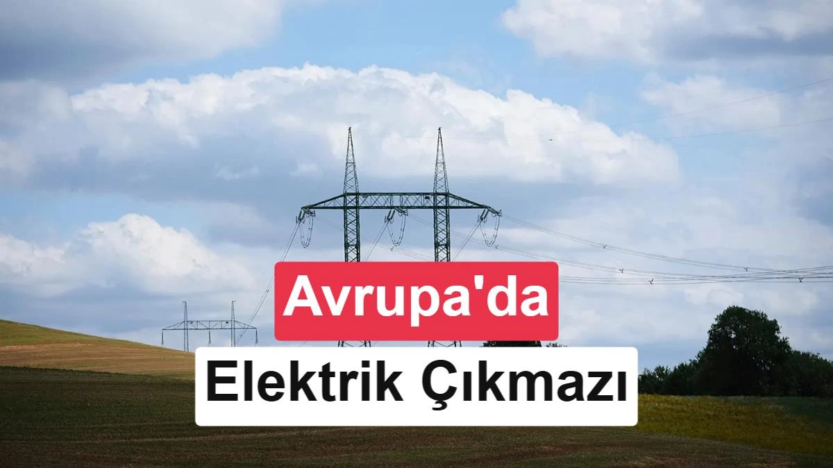 Elektrik iletim hatlarının bulunduğu kırsal alanda Avrupa’daki elektrik çıkmazını anlatan görsel