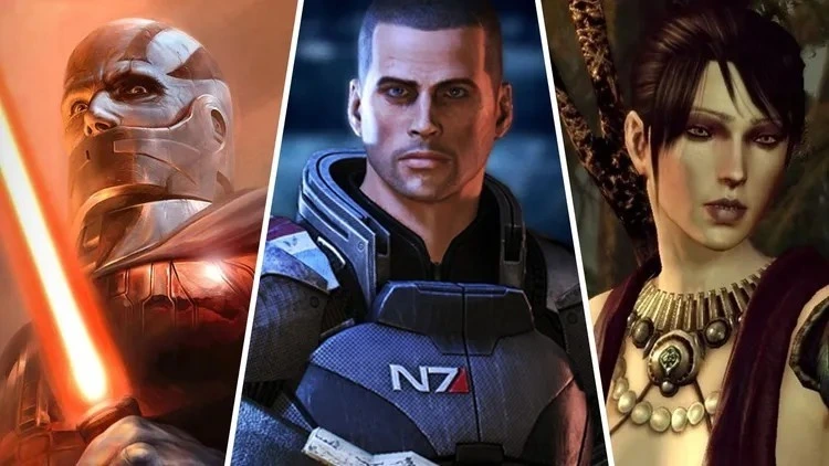 Star Wars, Mass Effect ve Dragon Age oyunlarından karakterlerin yer aldığı BioWare görseli