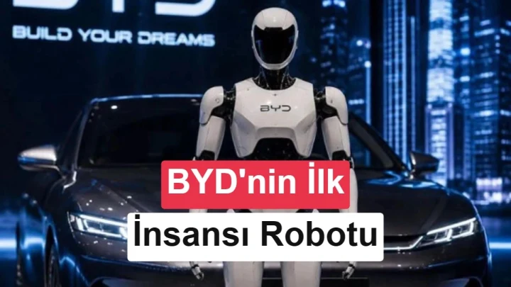 BYD patent çizimlerinde yer alan insansı robotun farklı açılardan görünümü