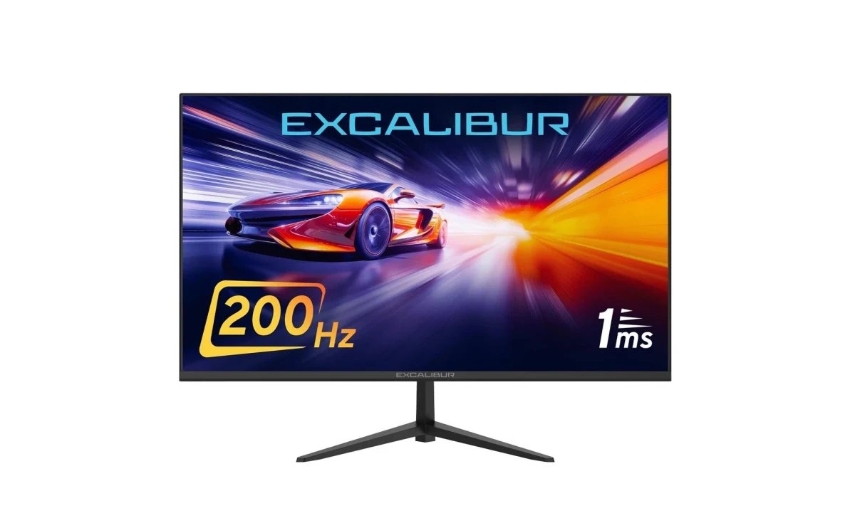 Ekranında Excalibur ve 200 Hz ibareleri bulunan düz oyuncu monitörü