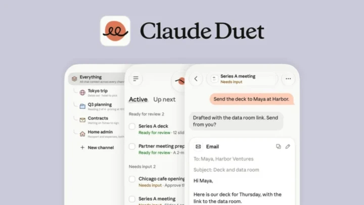 Claude Duet arayüzünü gösteren tanıtım görseli