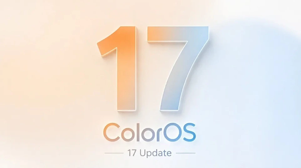 ColorOS 17 Update yazısı ve büyük 17 rakamının yer aldığı görsel