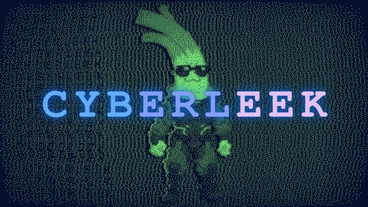 Yeşil Cyberleek figürü ve Cyberleek yazısı