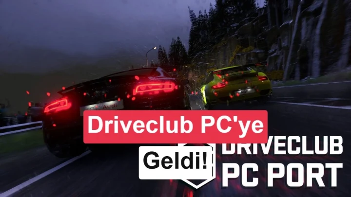 Driveclub’da yağmurlu bir yolda yarışan otomobiller