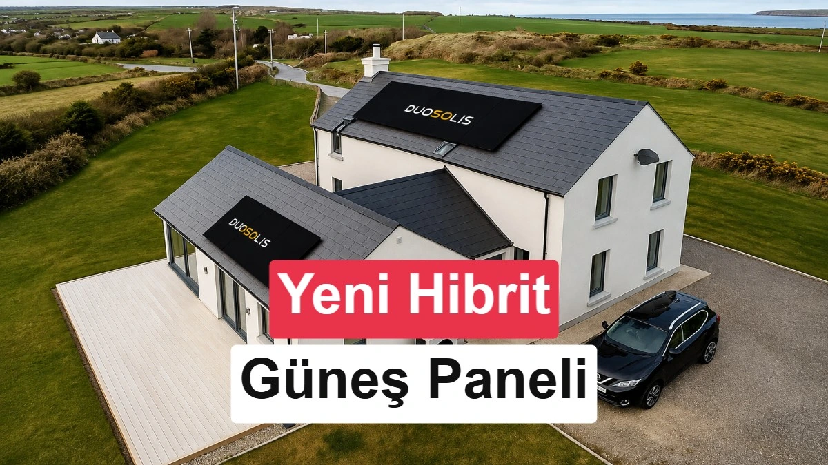 DuoSolis hibrit güneş panellerinin yer aldığı bir evin çatısı