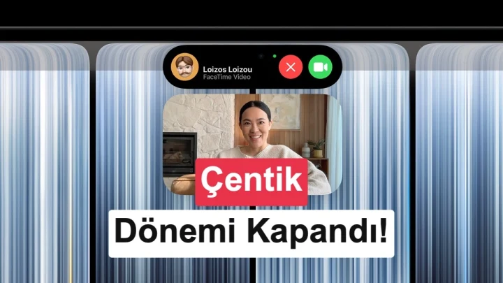 MacBook Pro ekranında müzik kontrollerini gösteren Dynamic Island arayüzü