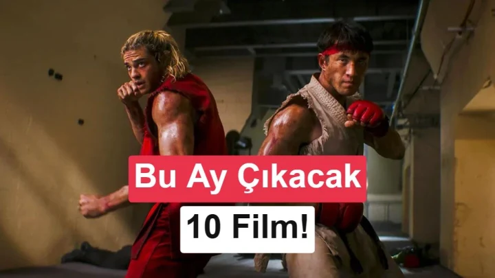 Street Fighter film afişinde dövüşçüler; üzerinde ekim ayında çıkacak 10 film yazısı bulunan kapak görseli