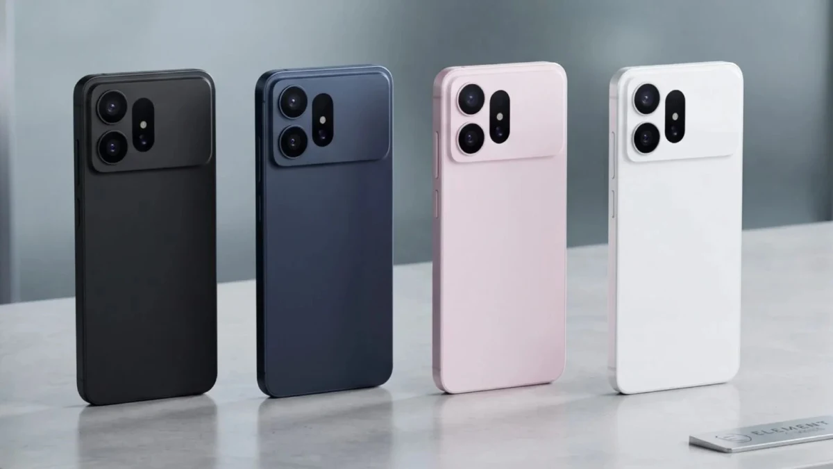 Siyah, koyu mavi, pembe ve beyaz renklerde dört akıllı telefonun arka yüzü