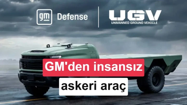 GM Defense logolu yeşil insansız kara aracı