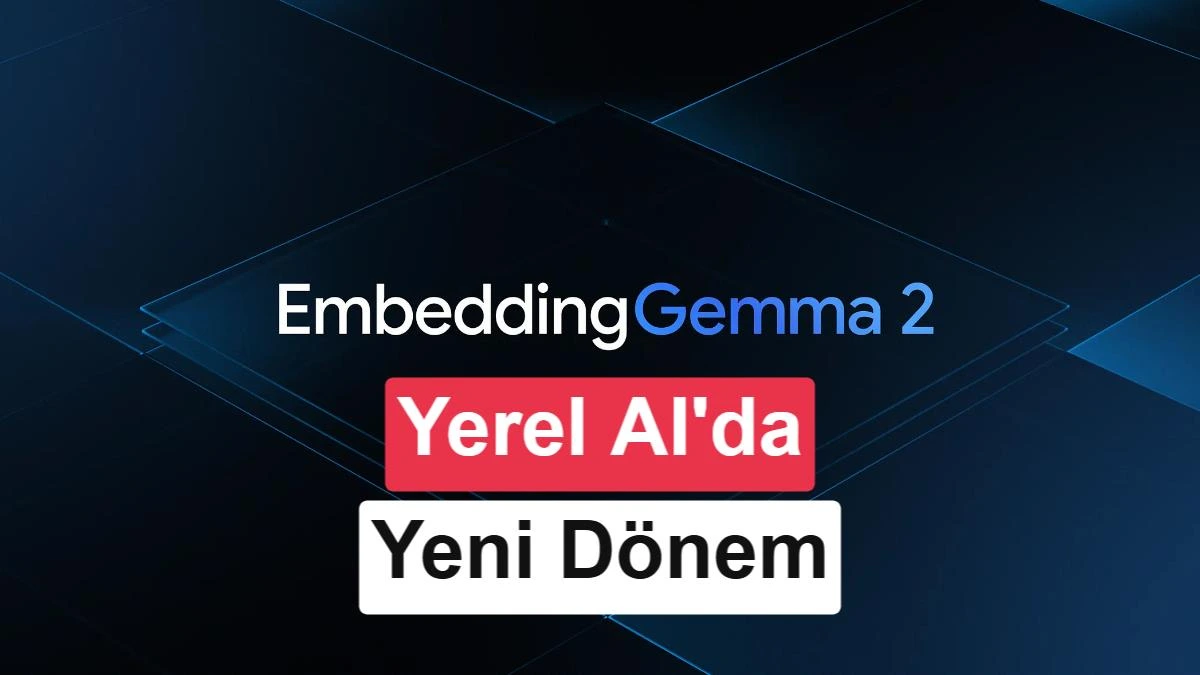 EmbeddingGemma 2 ve yerel yapay zekâda yeni dönem yazılı tanıtım görseli