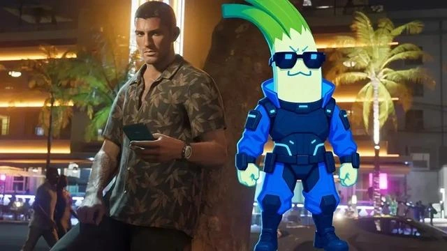 GTA 6 görselinin yanında mavi kostümlü Cyberleek karakteri