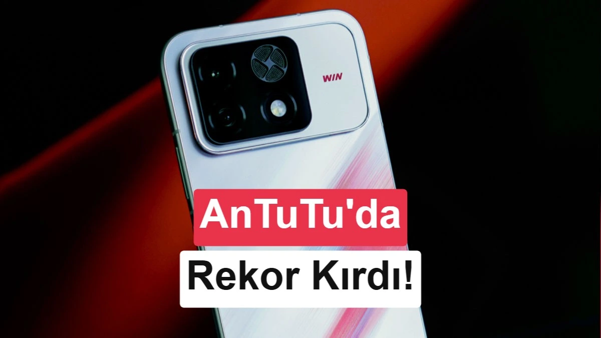 Honor Win 2 telefonunun arka yüzü ve AnTuTu rekorunu duyuran görsel