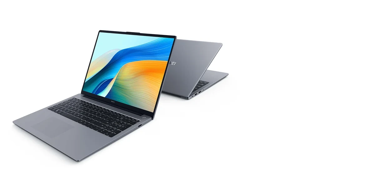 HUAWEI MateBook D 16 dizüstü bilgisayarın açık ve kapalı görünümü