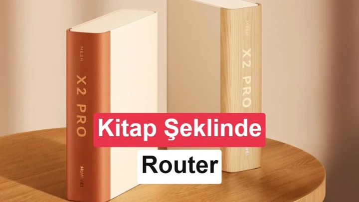 Huawei Router X2 Pro yönlendiricilerinin kitap biçimindeki tasarımı ve ahşap görünümlü kapağı