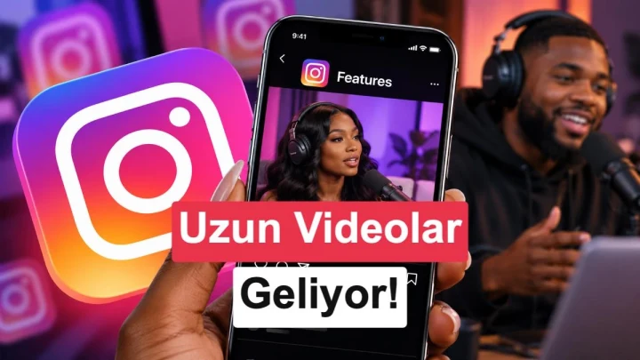 Instagram Features televizyon arayüzünde yatay video içeriklerinin listelendiği ekran