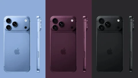 Farklı renklerde iPhone 18 Pro modellerinin arka ve yan görünümleri