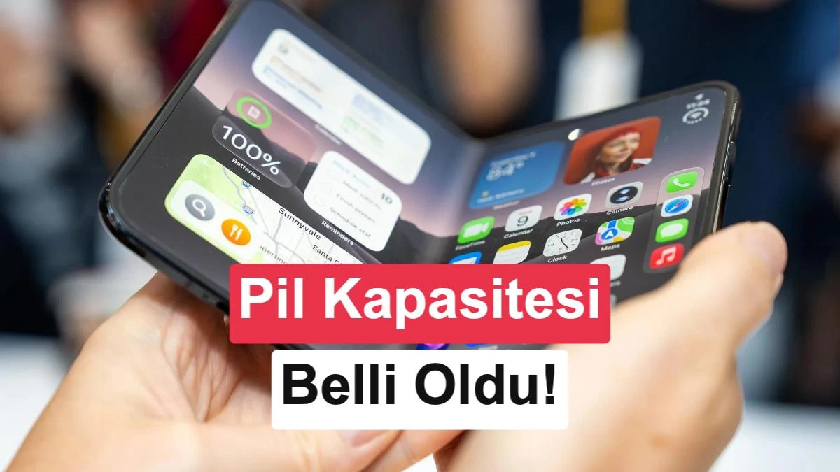 Katlanabilir telefonun içindeki iki batarya hücresi ve diğer bileşenler