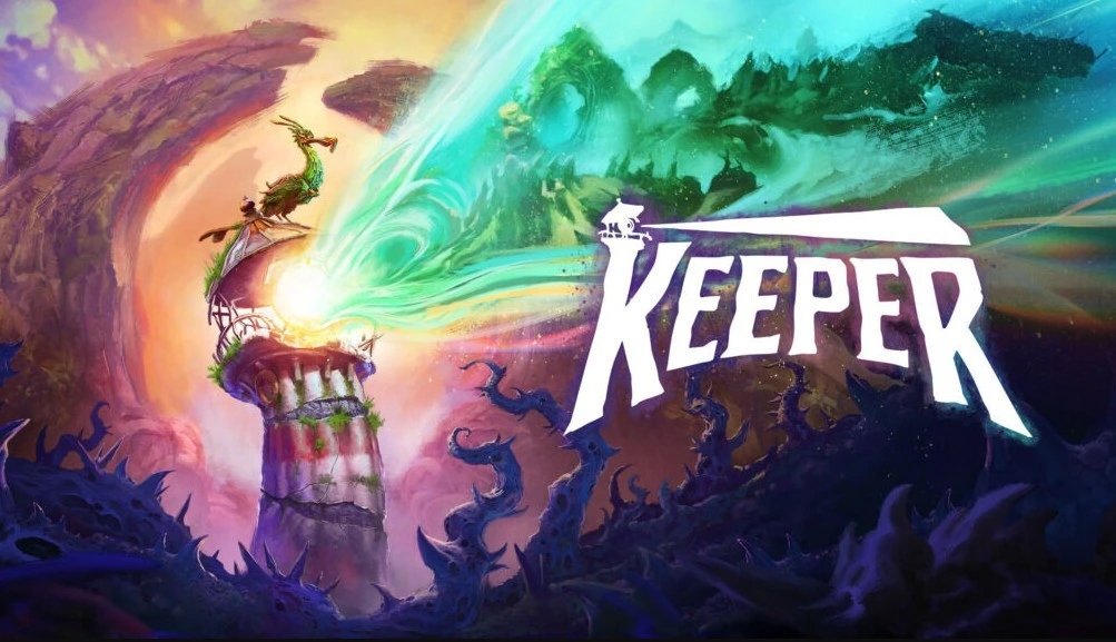Renkli fantastik bir manzara üzerinde Keeper oyununun adı