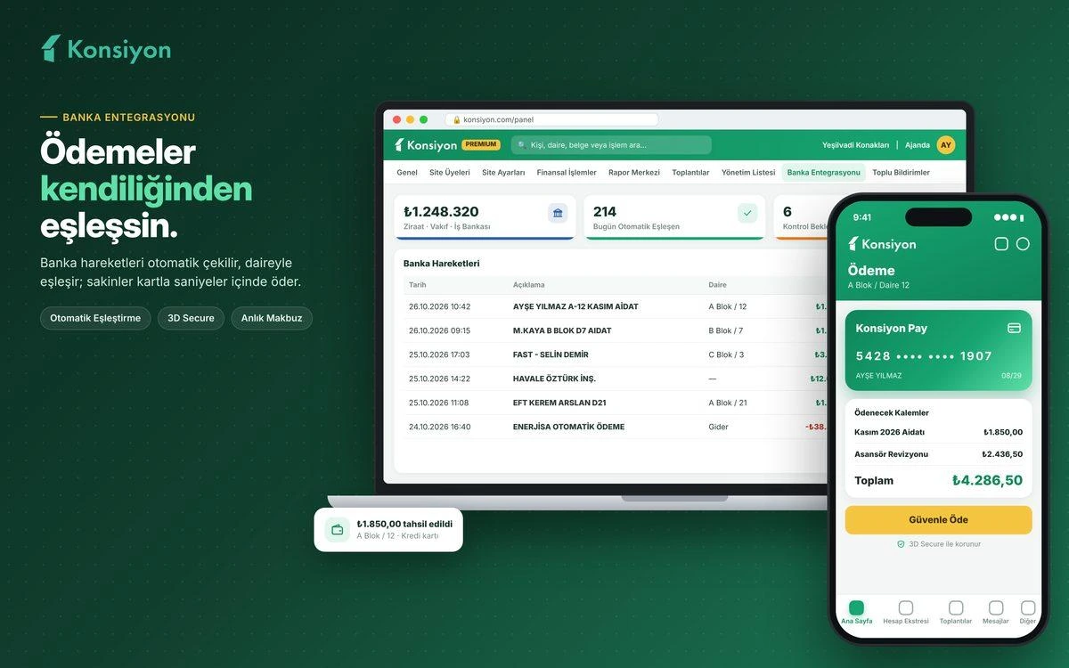 Konsiyon banka entegrasyonu ve ödeme ekranları