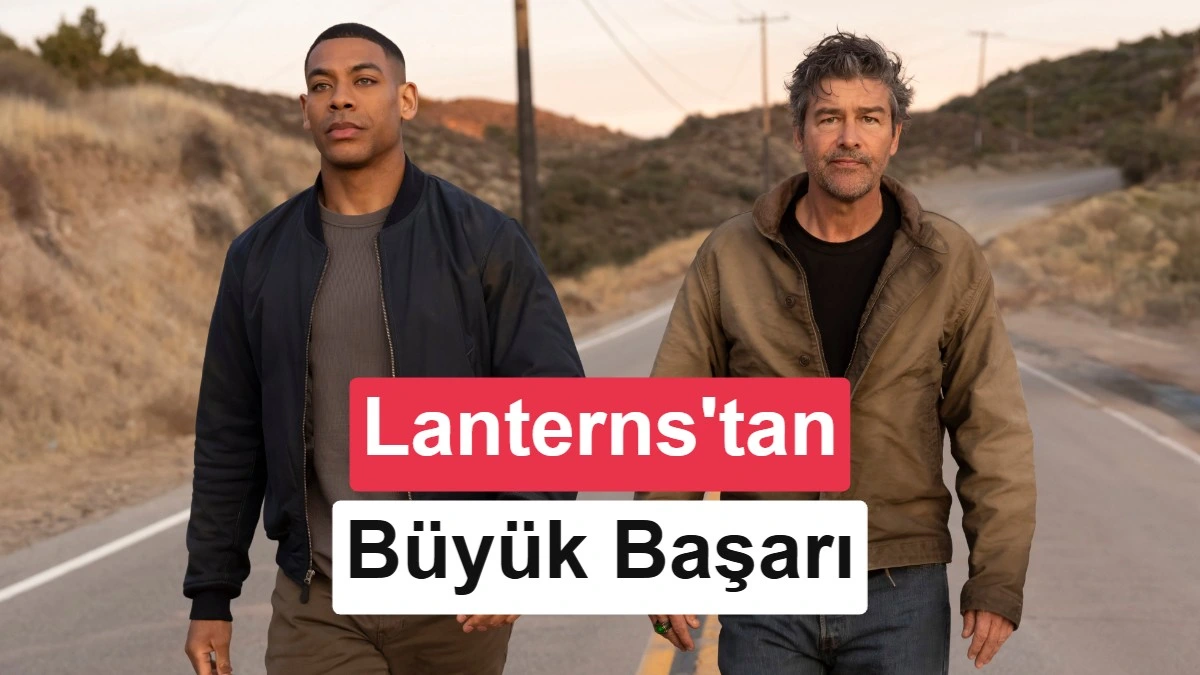 Lanterns dizisinin afişinde Hal Jordan ve John Stewart karakterleri