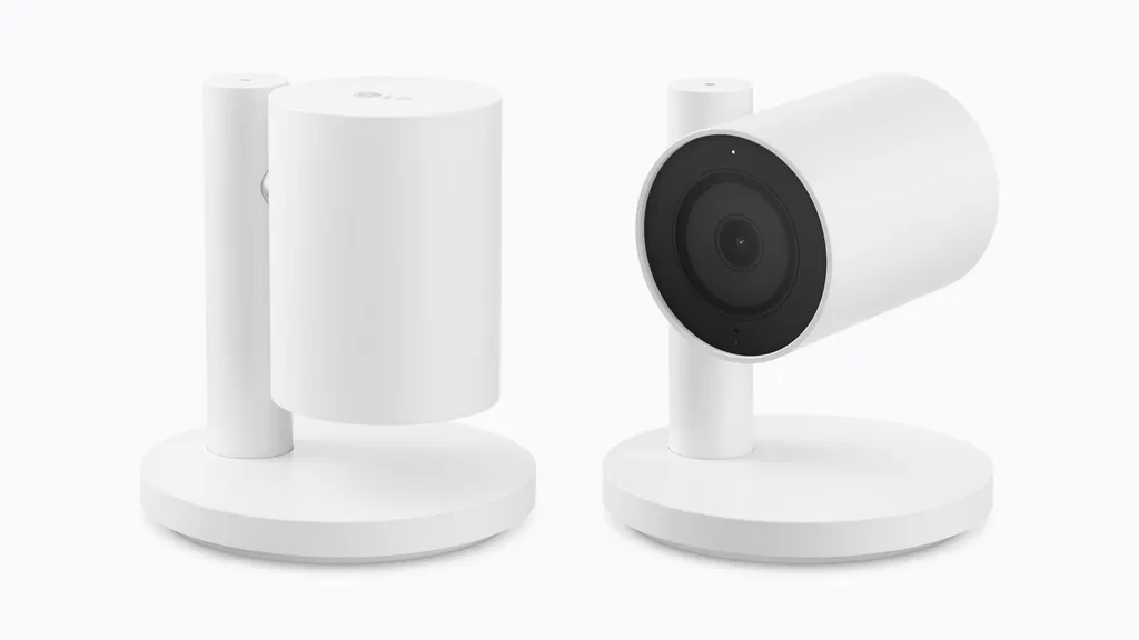LG Indoor Cam Plug-In iç mekân kamerası, iki farklı açıdan
