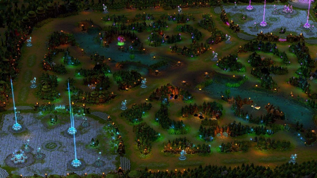 League of Legends haritasında üsler ve koridorlar