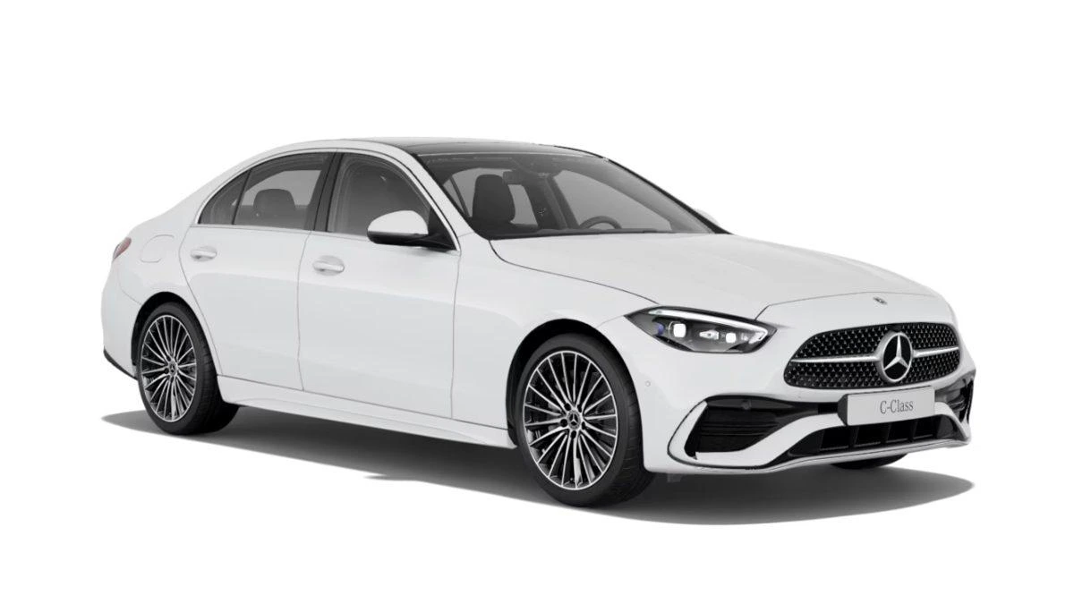 Beyaz Mercedes-Benz C-Serisi sedan