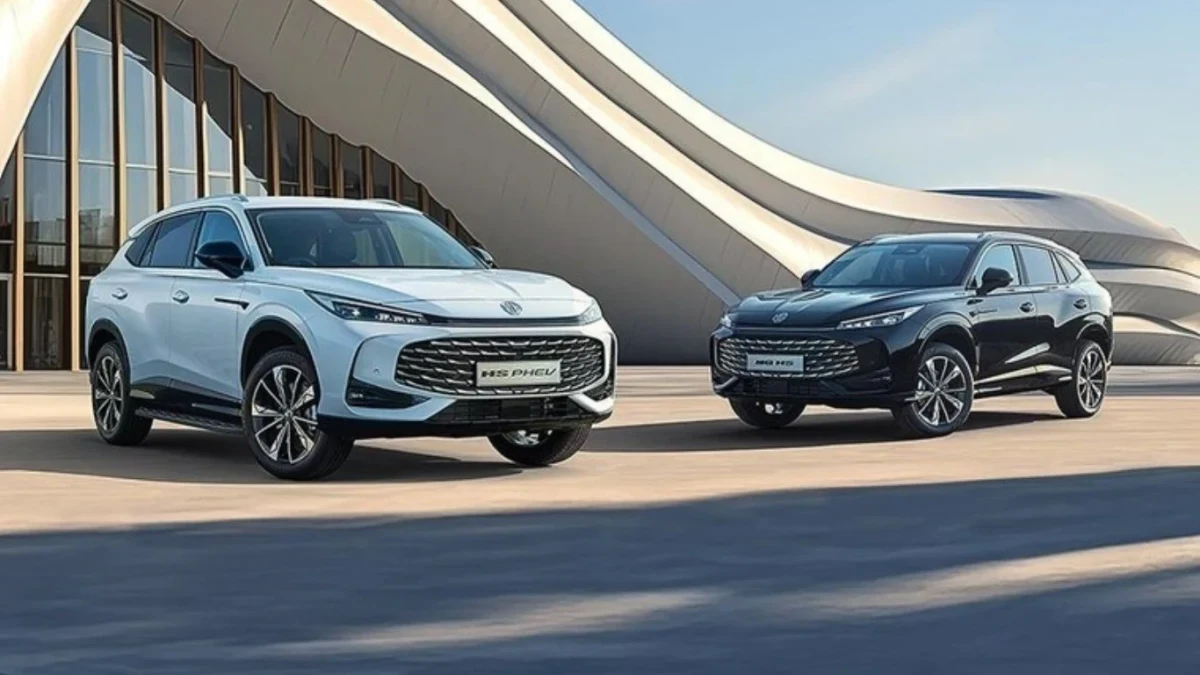 Açık ve koyu renkli iki MG SUV