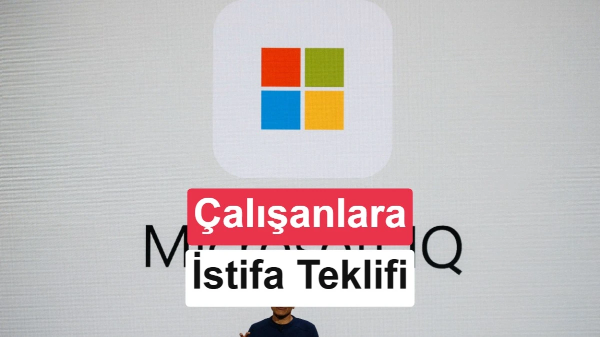 Microsoft logosunun önünde cihaz kullanan çalışanların siluetleri