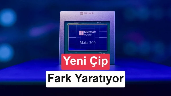 Microsoft Maia 300 çipinin yakın plan görüntüsü
