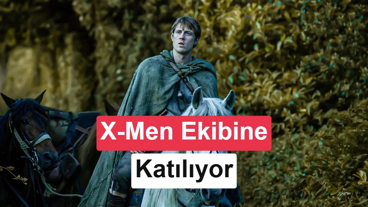 A Knight of the Seven Kingdoms sahnesinde at üzerinde görünen Peter Claffey; görselde X-Men ekibine katılacağına dair yazı bulunuyor