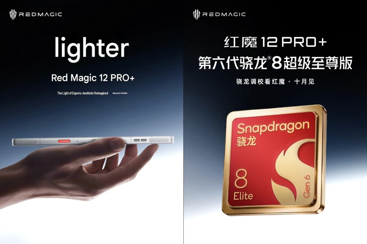 RedMagic 12 Pro+ için daha hafif tasarım tanıtımı ve Snapdragon 8 Elite Gen 6 işlemci görseli