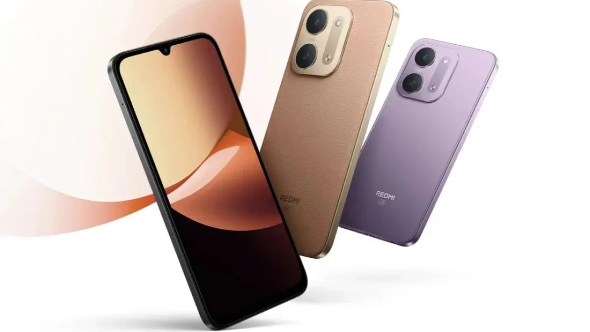 Redmi 17C 5G telefonun ön ve arka yüzünü gösteren ürün görseli