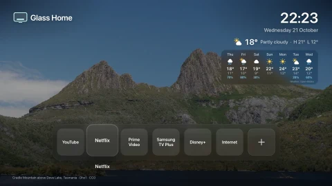 Claude yardımıyla Samsung TV için Glass Home arayüzü geliştirildi