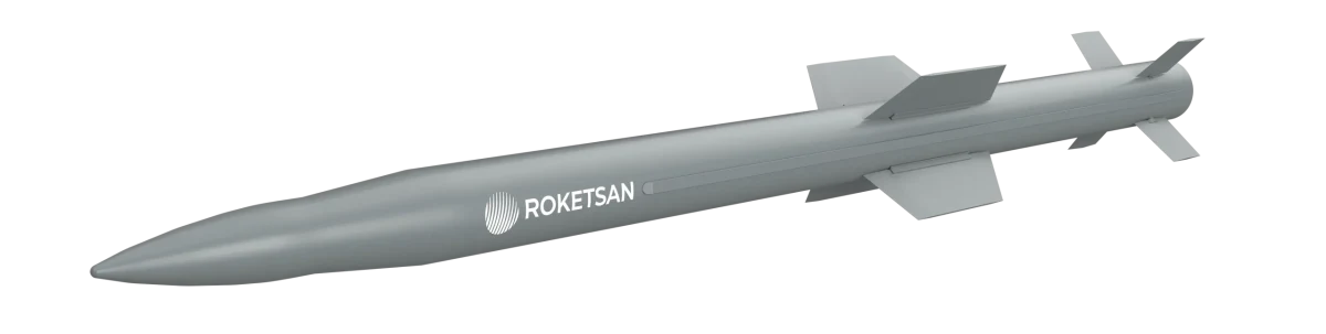 ROKETSAN logolu SİPER füzesinin beyaz fonda ürün görseli