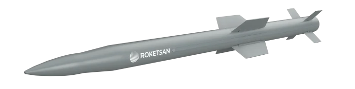 ROKETSAN logolu SİPER füzesinin beyaz fonda ürün görseli