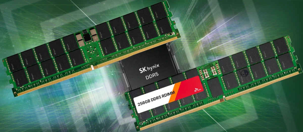 SK Hynix markalı DDR5 bellek modüllerinin tanıtım görseli