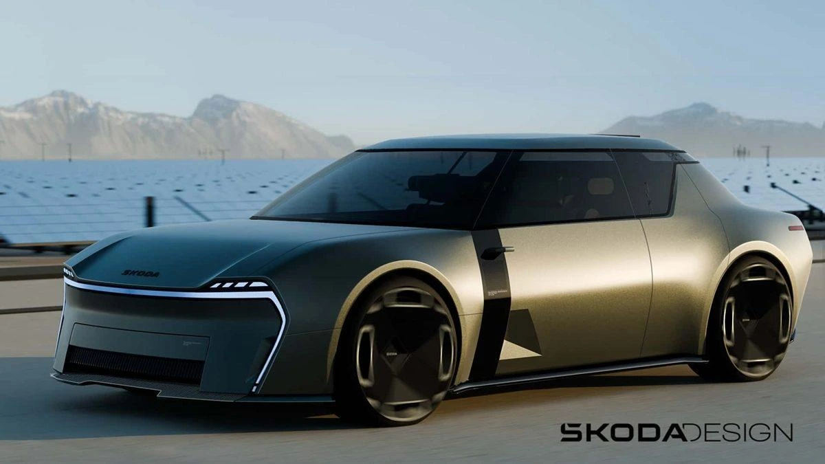 Göl kıyısında sergilenen Skoda konsept aracı