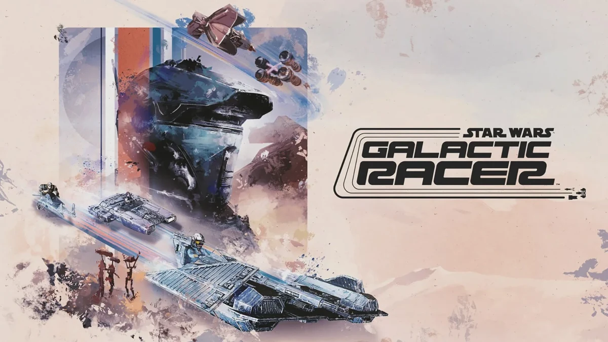 Star Wars: Galactic Racer için uzay araçlarının yarıştığı konsept görsel ve oyun logosu