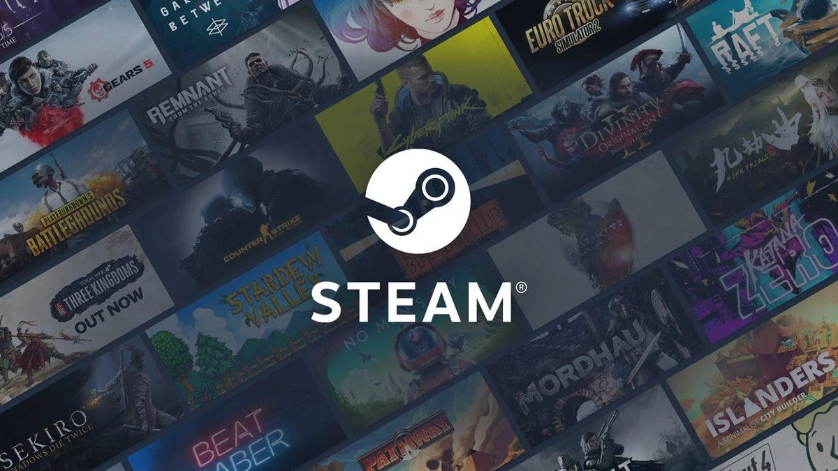 Oyun görselleri üzerinde Steam logosu