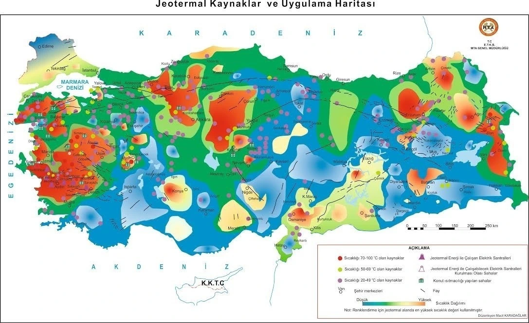 Türkiye jeotermal kaynaklar ve uygulama haritası