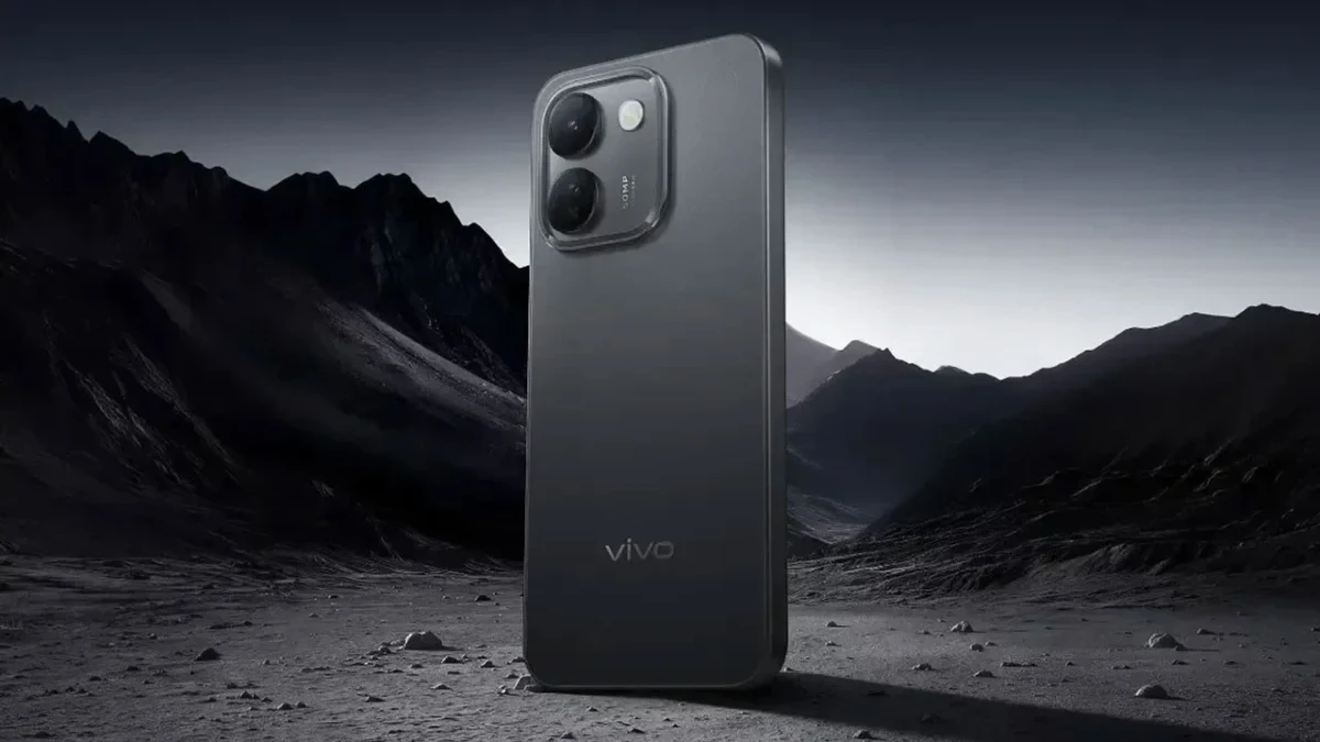 Koyu renkli vivo V80 Lite 5G akıllı telefonun arka yüzü