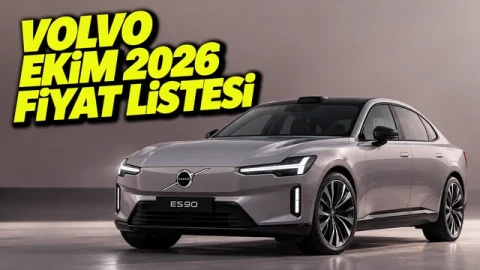 Ekim 2026 fiyat listesi başlığının yanında gri Volvo ES90