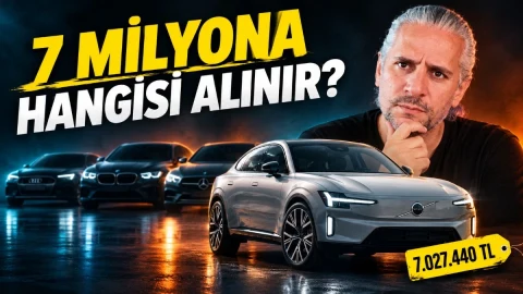 Volvo ES90 ve rakip elektrikli otomobillerin yer aldığı, 7 milyon TL bütçeyle hangi modelin alınacağını soran karşılaştırma görseli